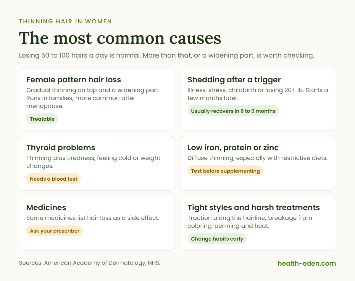 The most common causes of thinning hair in women